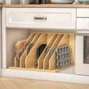 tonchean Wood Tray Dividers for Cabinet with 3 Sections, 22.5"D x 11.8"W x 15.4"H