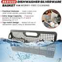 8531233 WP8562043 Dishwasher Silverware Basket(19"x3.4"x9") by puxyblue - Compatible with WhirlPool KitchenAid GE KenMore Dishwasher Utensil Rack Basket - 3 YEARS EXCHANGE