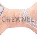 Dog Diggin Designs Chewnel Blush Plush Dog Toy Bone | Luxury-Inspired Parody Designer Bone with Squeaker, Soft Plush Chew & Play Dog Toy  Prt--Porter Play!