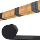5ft Faux Wood Beam StrapFlexible Beams Gap Hiding Strap, Wood Beams Metal Look StrapArchitectural Products for Faux Wood Beams,Ceiling Beam and Cabin Shutters Accessories (2.36"Width) (Black)