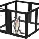 FXW AuraSpace Acrylic Indoor Dog Playpen for Small and Medium Dogs, 30 Inch, 8 Panels, Black