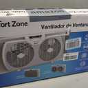 Comfort Zone Twin Window Fan with Reversible Airflow Control, 9 inch, Auto-Locking Expanders, 2 Speed Fan, Dual Fan, Exhaust, Airflow 9.84 ft/sec, Ideal for Home, Kitchen, Bedroom & Office, CZ319WT
