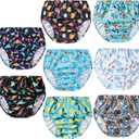 8 Packs Reusable Plastic Training Pants for Toddlers and Waterproof Diaper Cover for Plastic Pants for Toddlers Boys 1t