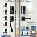 Veise VE07-H Fingerprint Smart Locks for Front Door with Handle Set, App Control, Keyless Entry Keypad Deadbolt, Digital Electronic Touchscreen, Easy Install, Auto Lock, Matte Black