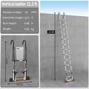 Telescoping Ladder,with Stable Hook and stabilizer barand,12.5 FT Extension Ladder, Heavy Duty 330lbs Max Capacity, Multi-Purpose Collapsible Ladder for RV or Outdoor Work (3.8M/12.5FT)