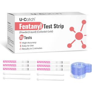 [20 Pack] Fentanyl Test Strips: Rapid Fentanyl Testing Kit for Liquid/Powder Substances Fentanyl Components Detection in High Sensitivity- Individually Packaged