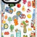 for iPhone 13 Pro Max Case, Gourmet Food Collage Pattern with Fruits & Croissants, Military-Grade Drop Protection, Juicy Foodie Soft Slim TPU Protective & Camera Protection for Women Girls (FancyCut)