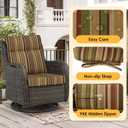 Outdoor High Back Chair Cushion, 2 Pack 44x21 inches Patio Chair Cushions Water Repellent Rocking Cushions Indoor Furniture Seat Pad, Colorful Stripe