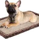 30 inch Dog Crate Bed Kennel Mat Indoor Cage Pad Medium Small Flat Thin Memory Foam Doggy Beds Washable Anti Slip Brown Puppy Sleeping Mat (Khaki)