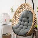 Patio Egg Chair Cushion Replacement, Button Tufted Thick Outdoor Swing Chair Cushion with High Elasticity PP Cotton and Skin-Friendly Fabric, Hammock Cushion for Porch Furniture (Only Cushion)