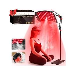 Red Light Therapy for Face and Body,Infrared Light Therapy with Oxygen Nebulization,Red Light Panel with Stand,LED 660nm and 850nm Deep Near Infrared Therapy Device (Black)