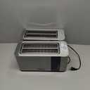 Mueller UltraToast Full Stainless Steel Toaster 4 Slice, Long Extra-Wide Slots for Bagels and Waffles, 6 Browning Levels, LED Display, Cancel/Defrost/Reheat Functions & Removable Tray, Kitchen Gadgets