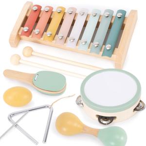 Fun Musical Instruments for Toddlers - The Perfect Wooden Instruments for Little Ones to Explore Sounds Through Play - Great Montessori Toy Gift for Babies, Toddlers 1-3, and Kids - Incl. Xylophone Fun Musical Instruments for Toddlers - The Perfect Wooden Instruments for Little Ones to Explore Sounds Through Play - Great Montessori Toy Gift for Babies, Toddlers 1-3, and Kids - Incl. Xylophone