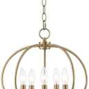 Livex Lighting 4665-01 Milania 5-Light Hanging Lantern, Antique Brass, 16"L x 16"W x 15.25"H