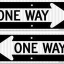 One Way Sign with Arrow, 2-Pack 18x6 Inches Engineer Grade Reflective Rust Free Aluminum, Weather/Fade Resistant, UV Protected, Easy to Mount, Indoor/Outdoor Use (Left/Right)