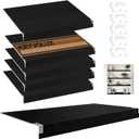 5 Pcs Wire Rack Covers 26x16x3 inch PVC Pantry Shelf Cover 0.31 inch Thick Removable Closet Wire Rack Shelf Covers,Decoration Kitchen Bathroom Office Shelving(Black,26x16x3inch)
