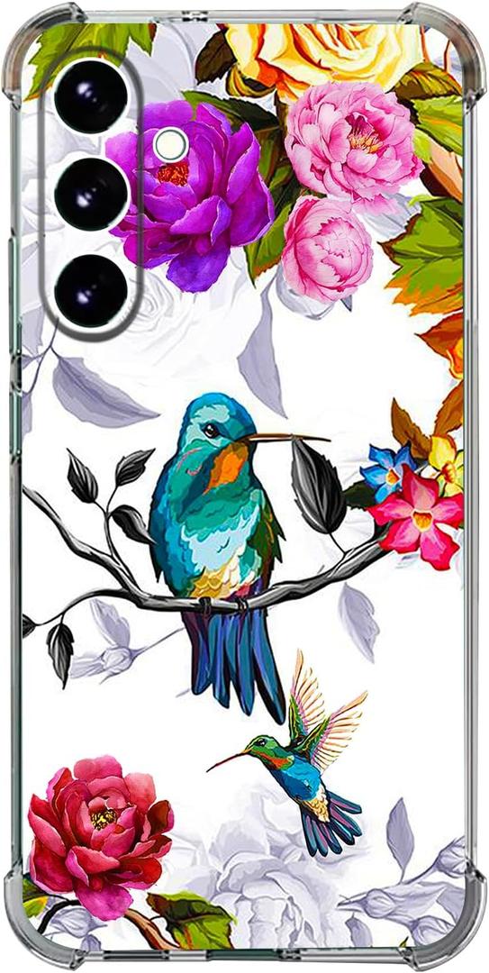 Case for Galaxy A26 5G,Hummingbird in Flowers Style Drop Protection Shockproof Case TPU Full Body Protective Scratch-Resistant Cover for Samsung Galaxy A26 5G - Hummingbird In Flowers