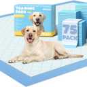 Powools 75-Pack XX-Large Puppy Pads - 38" x 28" Pee Pads for Dogs Potty Training with Leak-Proof Quick-Dry Design, 6-Layer Wee Wee Pads for Dogs, Blue