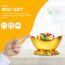 Cabilock Gold Ingot Candy Box 9.05X5.51X5.51 Inch Portable Chinese Feng Shui Ornament for Home Decor Wedding Party Storage and Display