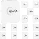 Wall Hangers Without Nails, 14 Packs Heavy Duty Adhesive Hooks, Wall Hooks for Hanging, Screw Free Sticker, Seamless Screws for Wall Mount, 2 in 1 Reusable (18mm)