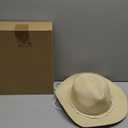 Cutecrop Womens Beach Straw Hats Wide Brim Summer Sun Hats with Seashells Lanyard Foldable Packable Panama Cap Vacation Essentials Beige