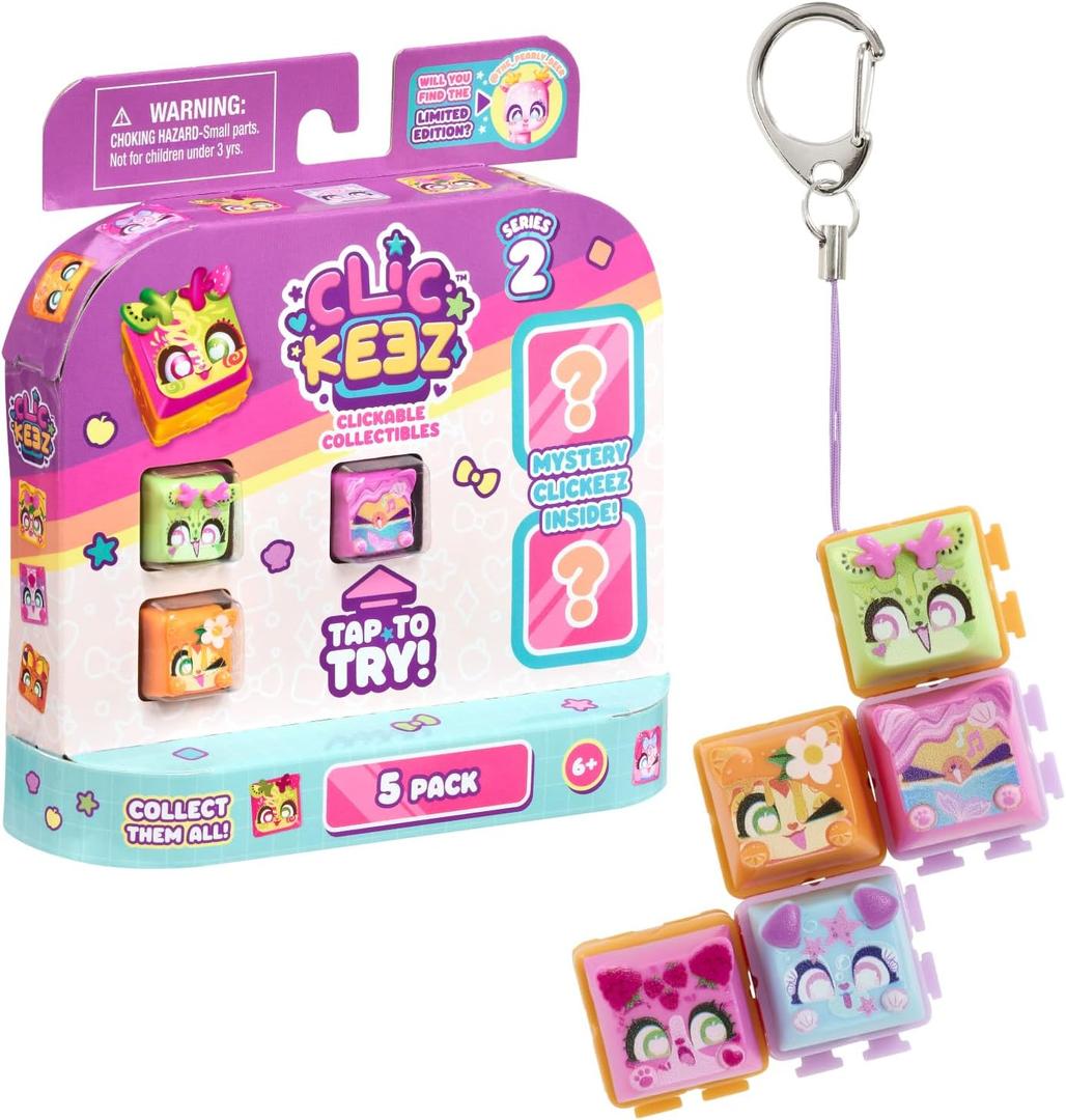 Series 2 5-Pack | 5 Collectible Character Keyboard Keys Click and Clack | Create Your Own Keychain | Ages 6+