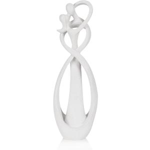 Trycooling Kissing Lovers Statue Abstract Sculpture Resin Statues for Home Decor Modern Home Office Desktop Shelf Bookshelf Decor (White, Small)