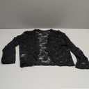 Urchics Womens Open Front Lace Shrug Top 3/4 Sleeve Cropped Cardigan Elegant Jacket Bolero Shrugs (Small, 01-black Lace)