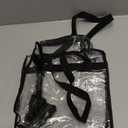 BAGAIL Clear Bags 12x6x12 Stadium Approved Clear Tote Bag with Zipper Closure Crossbody Shoulder Bag with Adjustable Strap (Black)