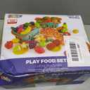 100 Pcs Play Food Set for Kids Kitchen, Pretend Food Toy for Toddlers Age 1-3, Plastics Cutting Fake Food/ Fruit/ Vegetable Accessories with 2 Baskets, Birthday Gifts for 2 3 4 5 Years Old Boys Girls