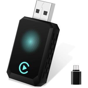Wireless Carplay Adapter, Convert Wired to Wireless CarPlay, Compatible with CarPlay, Plug and Play, Type-C/USB, Suitable for 800+ Vehicles (Blue)