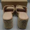Yavero Espadrille Platform Sandals For Women Raffia Chunky Heels Open Toe Bohemia Sandals for Vacation,Beach, Size 11 