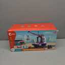 CUTE STONE 2-in-1 Toy Boat & Tower Crane Playset, Cargo Ship with Lights/Sounds | Push-Go Transport Ship & Construction Vehicle Toys, Interactive Carrier Boat for Kids Boys Girls