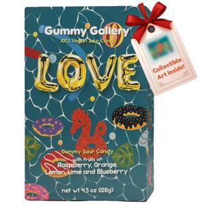 5 x Gummy Gallery Vegan Sour Gummies, Joel Mesler Edition, Soft Chewy Candy with Assorted Fruit Flavors, Non-GMO & No Preservatives, Collectible Art Box for Snacking & More, 4.5 oz (EXP 11/01/26)