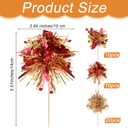 40Pcs Foil Firework Cupcake Toppers, Sparkle Tinsel Flower Drink Stirrers, Gold Sparkle Cake Decorations, Cocktail Food Fruit Toothpicks for Christmas Party Birthday Wedding Graduation Supplies