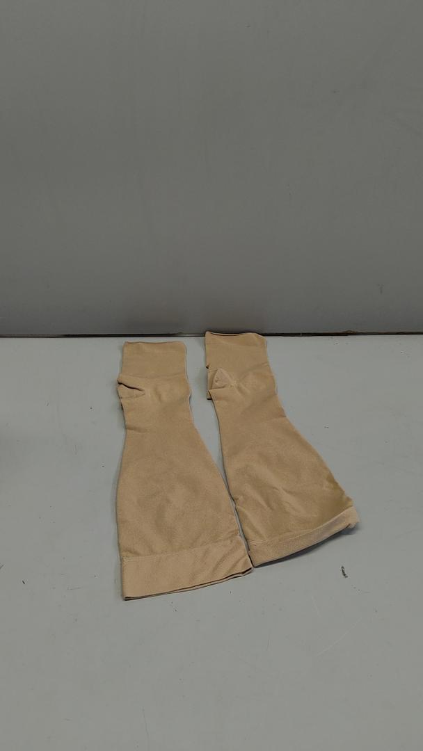 Breathable Xl Sun Protection Leg Sleeves for Women Skin Color Comfortable Air Condition Leg Warmers Skid Texture for Sports and Everyday Wear