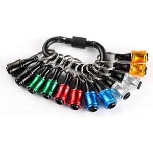Katerk 12pc Portable Bit holder Key chain, 1/4 inch Hex Shank Screwdriver Bit Clip for Impact Driver Drill Bit Extension Nut Driver W/Black Carabiner, Quick Release Lightweight Drill Screw Adapter