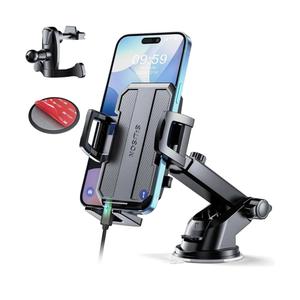 Upgraded 3-in-1 Car Phone Holder Mount [Powerful Suction] Phone Mount for Car Dashboard Air Vent Windshield,for All iPhone Android Phone (Black)