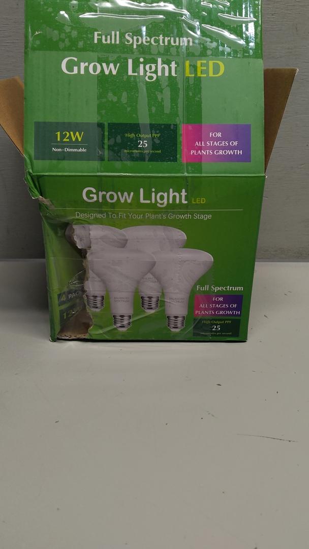 Briignite 4 Pack LED Grow Light Bulb, BR30 Grow Light Bulbs, Full Spectrum Grow Light Bulb 12W, 120W Equivalent, E26 Plant Light Bulbs, Grow Light for Indoor Plants, Seedlings, Greenhouse