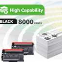 Aztech Compatible Toner Cartridge Replacement for Brother TN 850 TN850 TN-850 TN820 TN-820 HL-L6200DW MFC-L5850DW MFC-L5900DW MFC-L5700DW HL-L5200DW MFC-l5800DW Printer Ink High Yield (Black, 2-Pack)