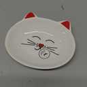 Park Life Designs Oscar Cat Dish - Feeding Bowls - Cat Shaped Food and Water Bowls for Cats (Cream)