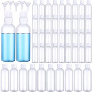 Eccliy 100 Pcs 3.4oz Small Travel Bottles Plastic Empty Squeeze Bottle Clear Refillable Shampoo Container with 5 Funnel for Liquids Cream Cosmetic Toiletries