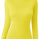 SPVISE Long Sleeve Compression Shirts for Women Workout Tops Cool Dry Breathable Yoga Running Hiking T-Shirt Fitted Basic Top (Yellow, S)