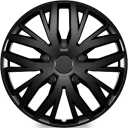 TangMiGe 4 Pack Universal Hubcaps Replacement R17 Wheel Covers, Steel Wheel Rim Cover for Most Cars Sedans SUV Trucks, 17" 17 in inch Hub Caps (Bright Black Color, 17 inch)