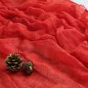 6 Pack Red Christmas Cheesecloth Table Runner 120 Inch Rustic Boho Cheese Cloth 10Ft Sheer Gauze Table Runner for Wedding Decor Birthday Baby Shower Holiday Party Home Decorations