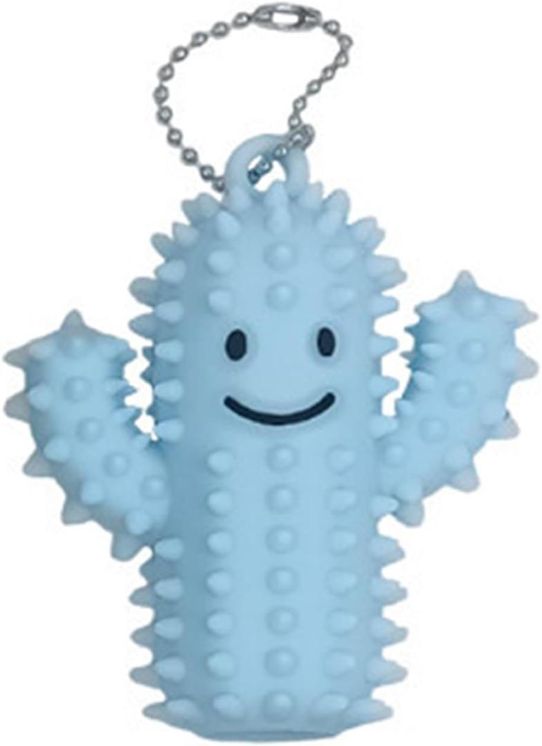 1pc Silicone Little Ouchies Pain Fidget - Cactus Pain Stim Tool for Adults, Spiky Grippie Keychain, Hard Spiky Sensory Toy for Anxiety Relief and Focus Enhancement (Blue)