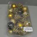 Black and Gold Christmas Balls, 30pcs 2.36 Inch Shatterproof Ornaments for Christmas Trees