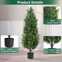 4FT Tall Artificial Cedar Topiary Trees Set of 2, Artificial UV Resistant Potted Plants, Faux Bushes Fake Shrubs for Outdoor Indoor Home Entryway Front Porch Garden Patio Offices Living Room Decor