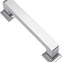 Alzassbg 10 Pack Polished Chrome Cabinet Pulls, 3 Inch(76mm) Hole Centers Cabinet Handles Square Kitchen Hardware for Cabinets AL3046CP
