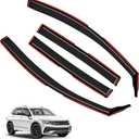 in-Channel Window Visors Rain Guards FIT Volkswagen Tiguan 2018-2025 (2018-2025) 4-Piece in-Channel Dark-Smoke Polycarbonate Vent Deflectors
